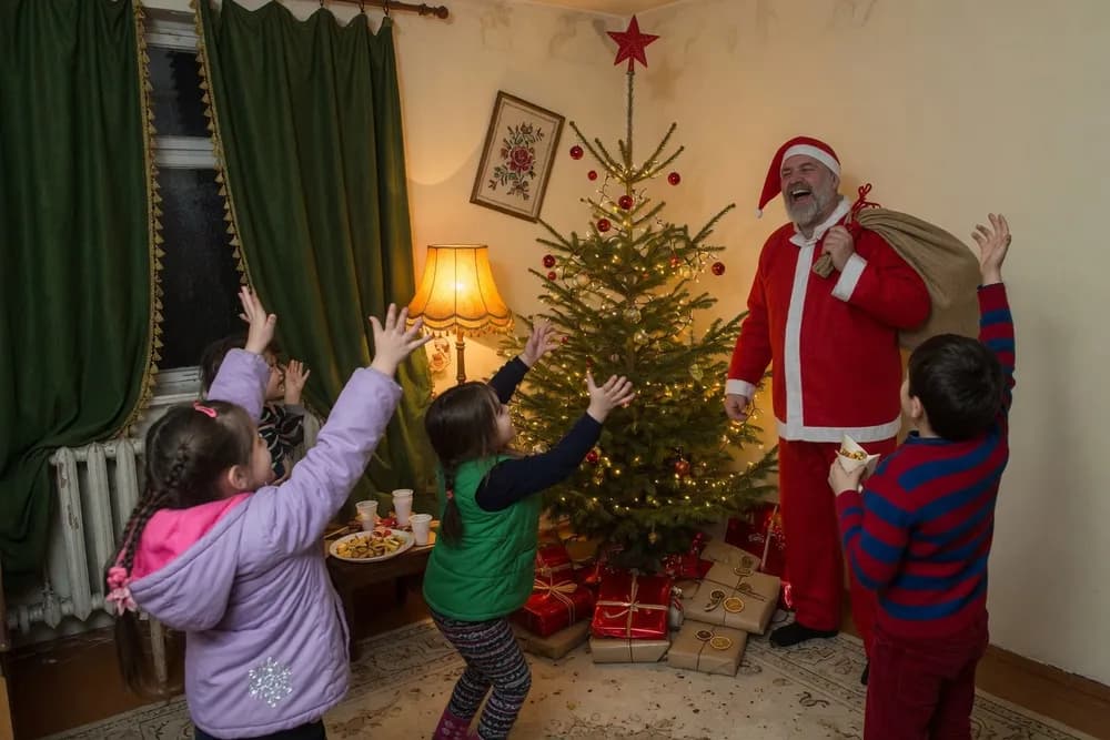 Santa arrives